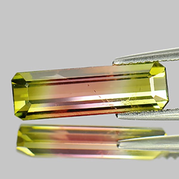 Natural Bi Color Tourmaline Gemstones 2.83 Ct. Octagon Shape 15.9 x 5 Mm. (1 of 3)