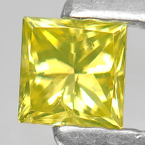 Natural Yellow Loose Diamond 0.18 Ct. Square Princess Cut 3 Mm.: Product ID: 802104169 Product Name: Natural Enhanced Diamond Weight: 0.18 CT. Size: 3 x 3 x 2.2 MM. Shape: Square Princess Cut Color: Yellow Clarity:SI1 Luster: Scintillating Gems Origin: Belgium Trea