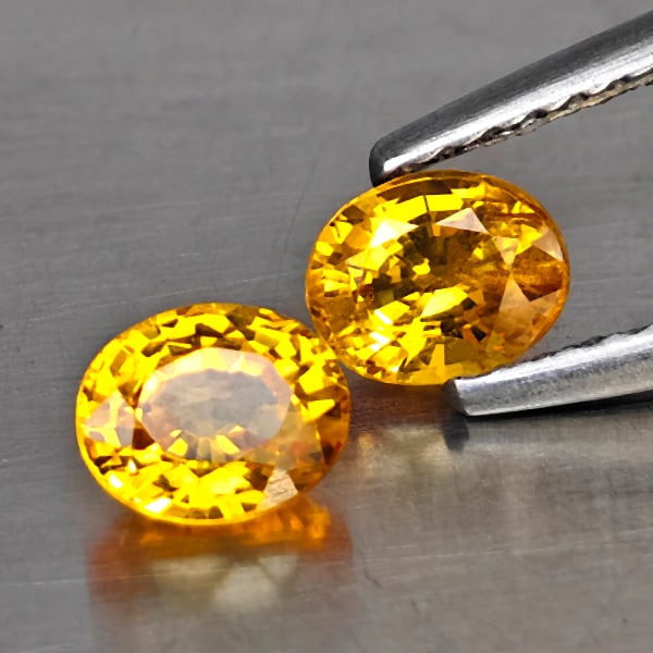 Natural Yellow Songea Sapphire Gemstones 1.17 Ct. 2 Pcs. Oval Shape 5.1 x 4.1 Mm.: Product ID: 806130572 Product Name: Natural Yellow Sapphire Weight: 1.17 CT. Size: 5.1 x 4.1 x 3 MM. Shape: Oval Shape Color: Yellow Clarity:VSI - SI1 Luster: Good Gems Origin: Tanzania Treatment: Hea