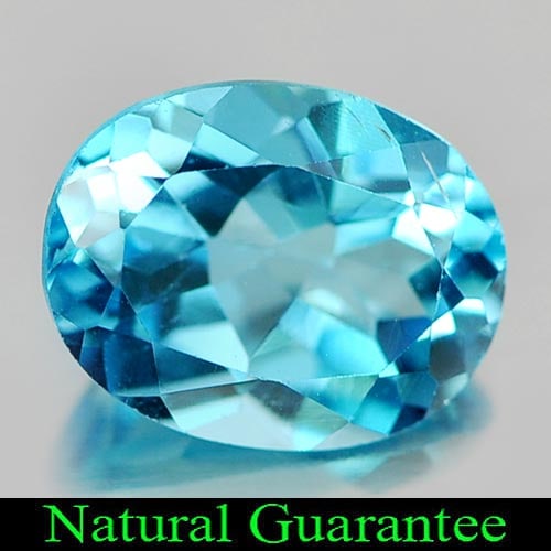 Natural Gem Swiss Blue Topaz Gemstones 2.24 Ct. Oval Shape 9 x 7.1 Mm.: Product ID: 807161678 Product Name: Natural Blue Topaz Weight: 2.24 CT. Size: 9 x 7.1 x 4.6 MM. Shape: Oval Color: Swiss Blue Clarity:VVS Luster: Good Gems Origin: Brazil Treatment: Treated Crystal St