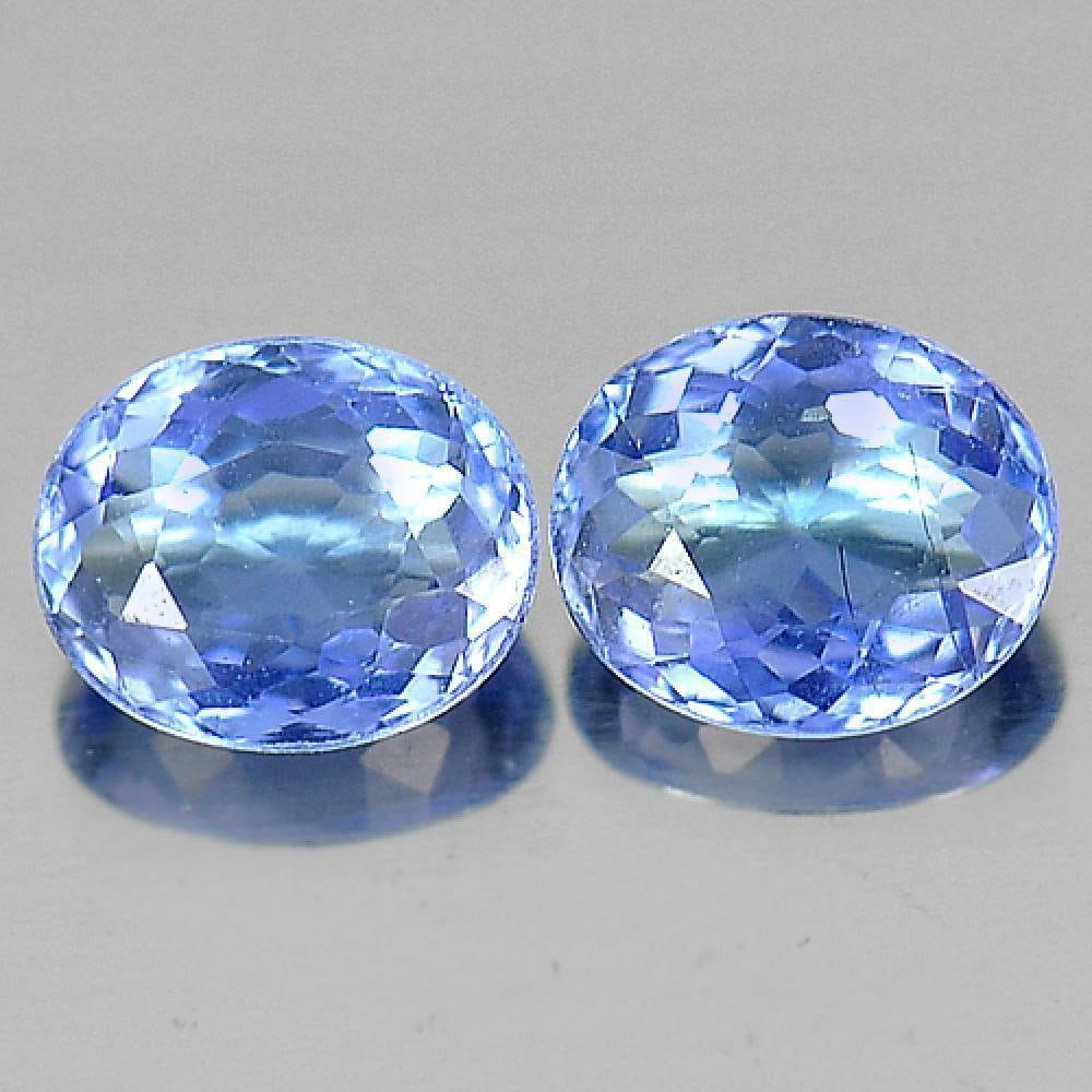 Natural Blue Tanzanite Gemstones 1.04 Ct. 2 Pcs. Oval 5.5 x 4.8 Mm.: Product ID: 807005148 Product Name: Natural Tanzanite Weight: 1.04 CT. Size: 5.5 x 4.8 x 2.5 MM. Shape: Oval Color: Blue Clarity:VSI Luster: Good Gems Origin: Tanzania Treatment: Heated Crystal Struct