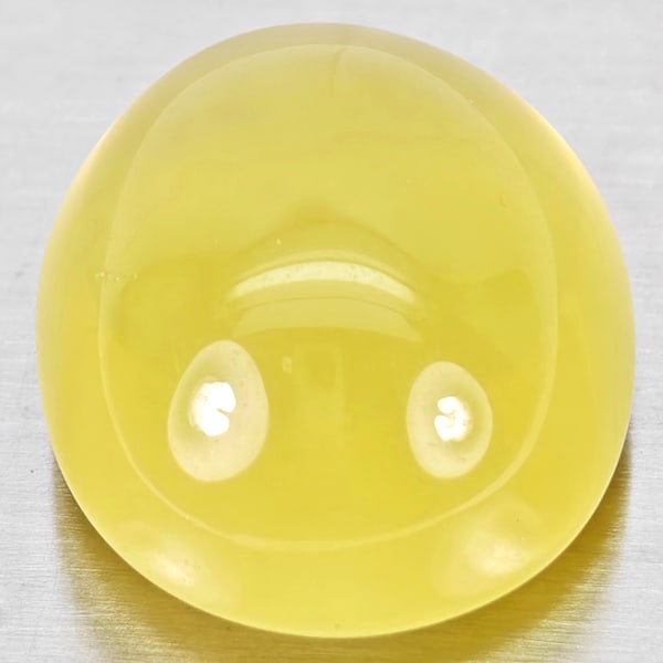 Natural Yellow Lemon Quartz Gemstones 28.96 Ct. Oval Cabochon Shape 19 x 16.9 Mm.: Product ID: 805530017 Product Name: Natural Quartz Weight: 28.96 CT. Size: 19 x 16.9 x 12.6 MM. Shape: Oval Cabochon Color: Yellow Lemon Clarity:Semi - Transparent Luster: Good Gems Origin: Brazil Tre