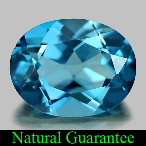 Natural London Blue Topaz Gemstones 2.15 Ct. Oval Shape 9 x 7 Mm.: Product ID: 807163031 Product Name: Natural Blue Topaz Weight: 2.15 CT. Size: 9 x 7 x 4.3 MM. Shape: Oval Color: London Blue Clarity:VVS Luster: Good Gems Origin: Brazil Treatment: Treated Crystal Str