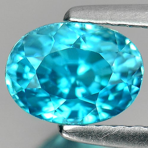 Natural Blue Zircon Gemstones 2.18 Ct. Oval Shape 7.4 x 5.5 Mm. (1 of 3)