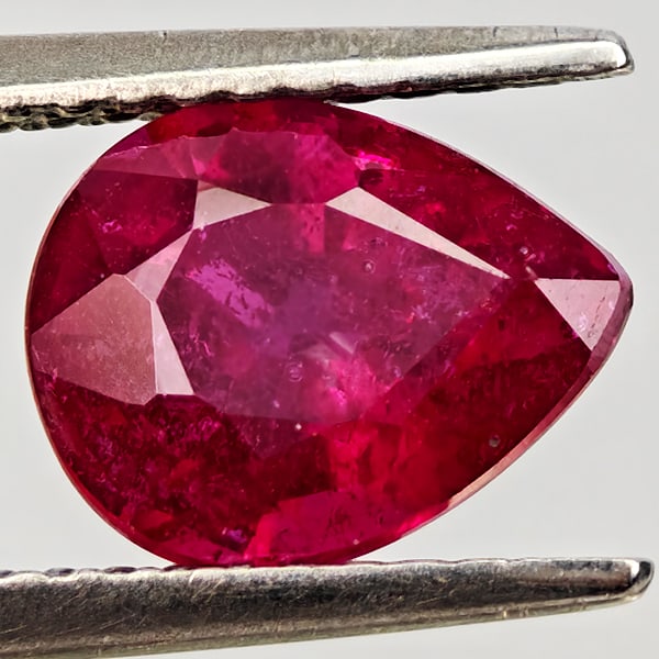 Natural Natural Purplish Red Ruby Gemstones 2.34 Ct. Pear Shape 8.7 x 7 Mm.: Product ID: 805935531 Product Name: Natural Ruby Weight: 2.34 CT. Size: 8.7 x 7 x 5.1 MM. Shape: Pear Shape Color: Purplish Pink Clarity:VSI - SI1 Luster: Good Gems Origin: Madagascar Treatment: Heate