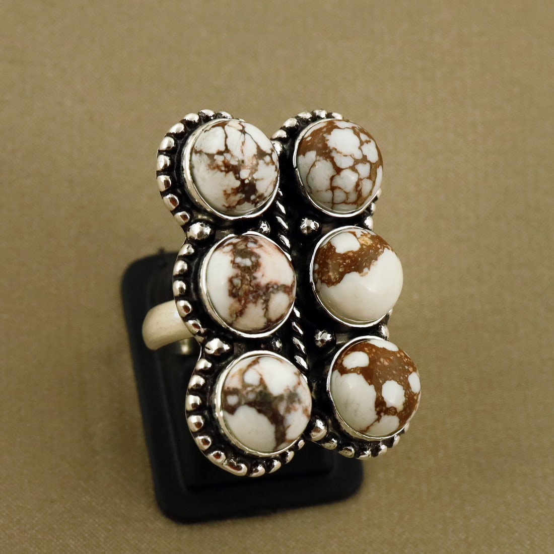 Natural Wild Horse Sterling Silver Plated Handmade Ring - 5.5MM ( Adjustable ): Product ID: 260809124838 Product - Handmade Silver Plated Ring Metal - 92.5 Sterling Silver Plated Ring Size - 5.5MM ( Adjustable ) Gemstone - Wild Horse Gemstone Origin - United States Gemstone Size 