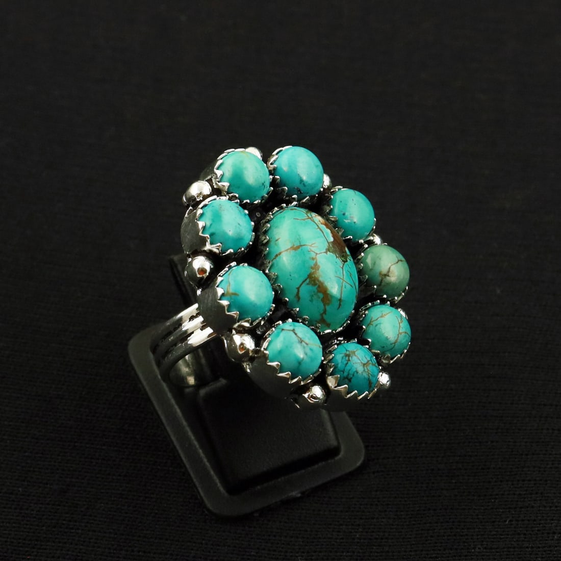 Natural Turquoise 2 Micron Sterling Silver Plated Handmade Ring - 8MM: Product ID: 260731150618 Product - Handmade Silver Plated Ring Metal - 92.5 2 Micron Sterling Silver Plated Ring Size - 8MM Gemstone - Turquoise Gemstone Origin - Tibet Gemstone Size - 10X14 MM ( 1 St