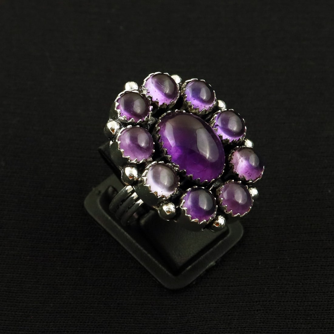 Natural Amethyst 2 Micron Sterling Silver Plated Handmade Ring - 8MM: Product ID: 260731145255 Product - Handmade Silver Plated Ring Metal - 92.5 2 Micron Sterling Silver Plated Ring Size - 8MM Gemstone - Amethyst Gemstone Origin - Africa Gemstone Size - 10X14 MM ( 1 St