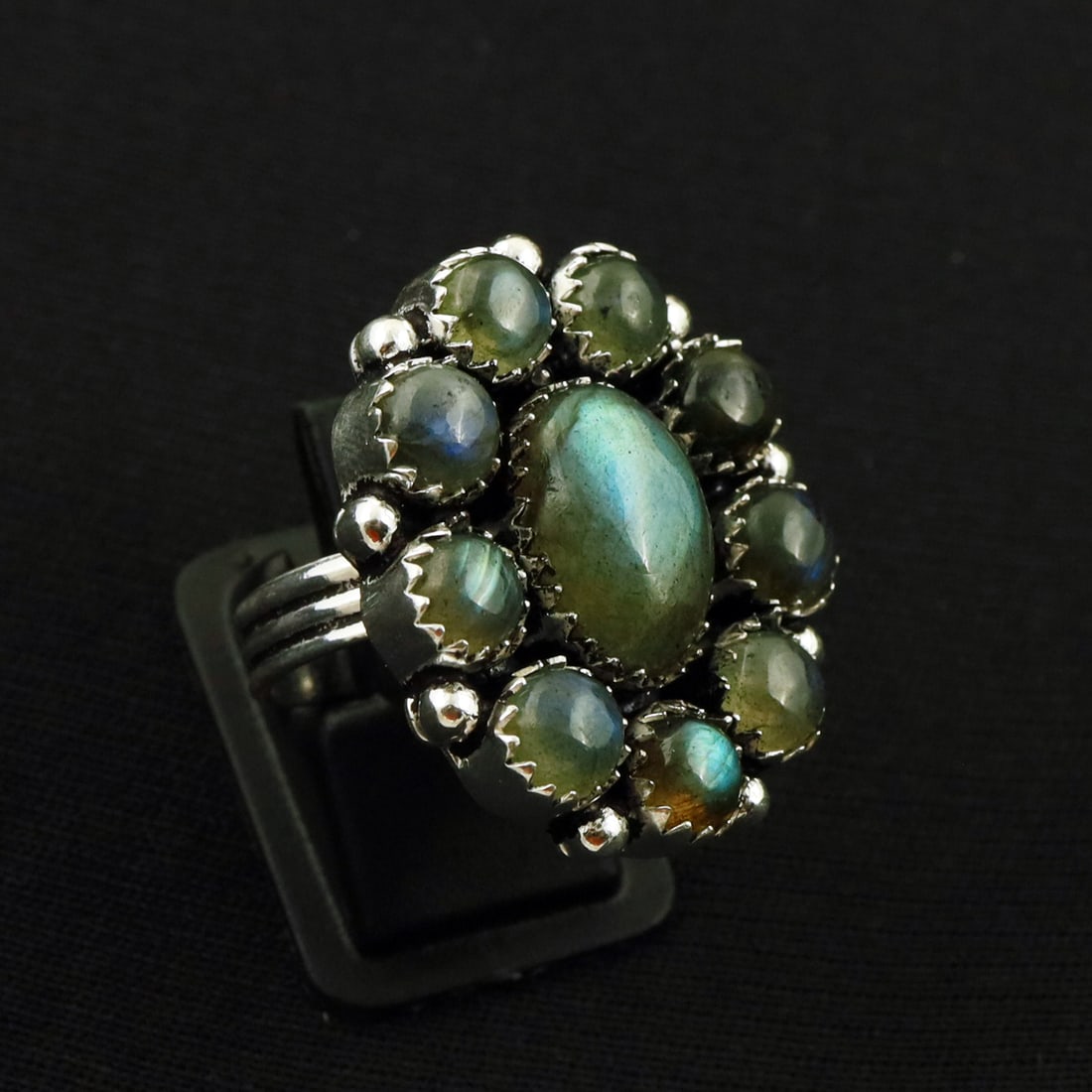 Natural Labradorite 2 Micron Sterling Silver Plated Handmade Ring - 7MM: Product ID: 260731144341 Product - Handmade Silver Plated Ring Metal - 92.5 2 Micron Sterling Silver Plated Ring Size - 7 MM Gemstone - Labradorite Gemstone Origin - Canada Gemstone Size - 10X14 MM ( 