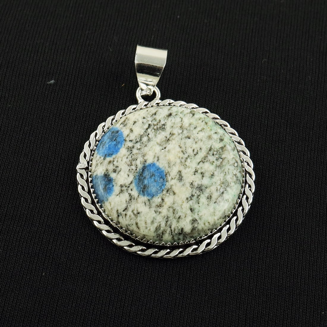 Natural K2 Jasper 2 Micron Sterling Silver Plated Handmade Pendant (1 of 3)