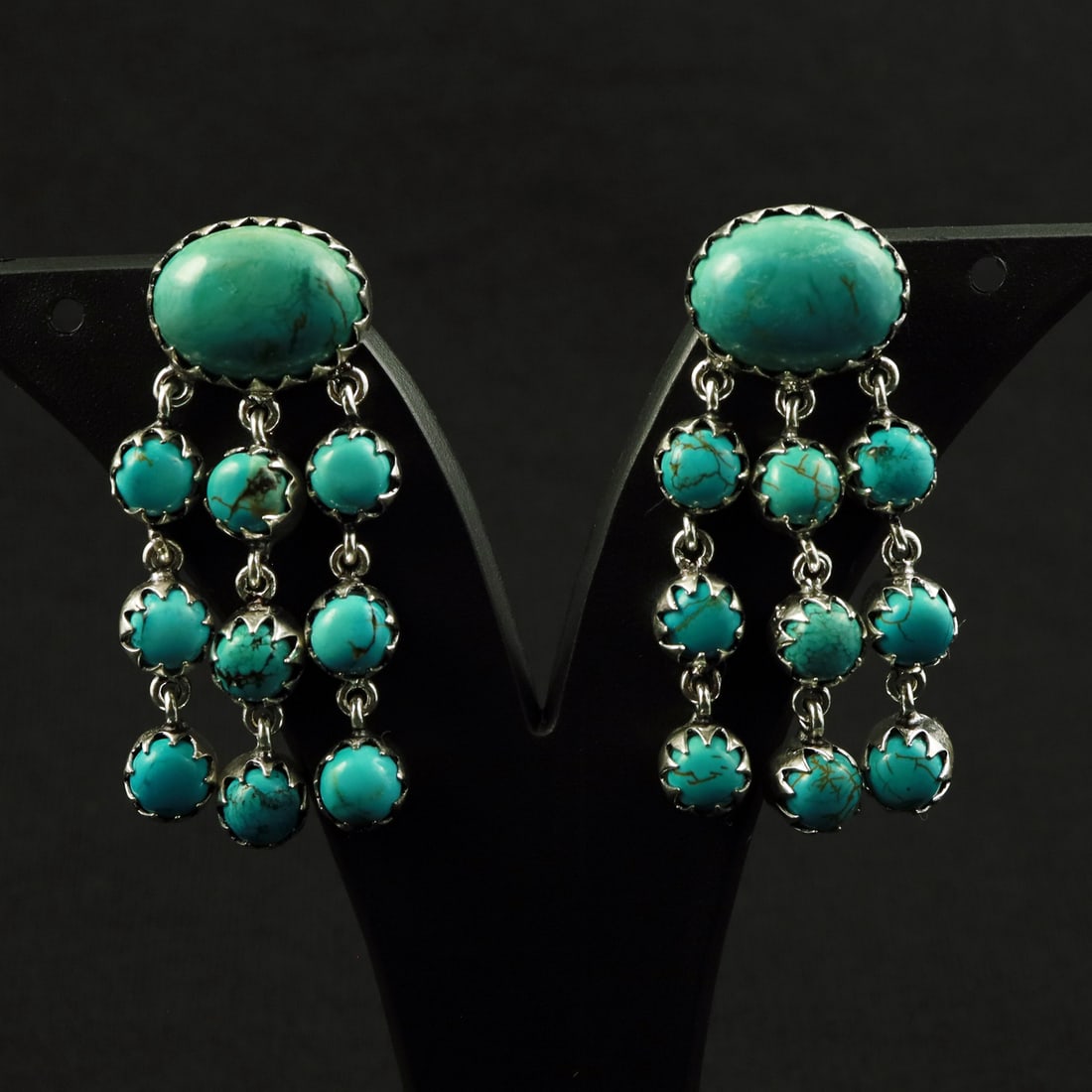Natural Turquoise Sterling Silver Plated Handmade Stud Earring: Product ID: 260712121325 Product - Handmade Silver Plated Stud Earring Metal - 92.5 Sterling Silver Plated Earring Type - Stud Gemstone - Turquoise Gemstone Origin - Tibet Gemstone Size - 12X16 MM ( 2