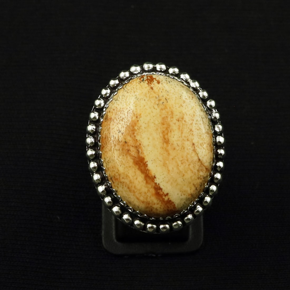 Natural Picture Jasper Sterling Silver Plated Handmade Ring - 9MM: Product ID: 260711185844 Product - Handmade Silver Plated Ring Metal - 92.5 Sterling Silver Plated Ring Size - 9MM Gemstone - Picture Jasper Gemstone Origin - Indonesia Gemstone Size - 2.5X2 CM Gemsto