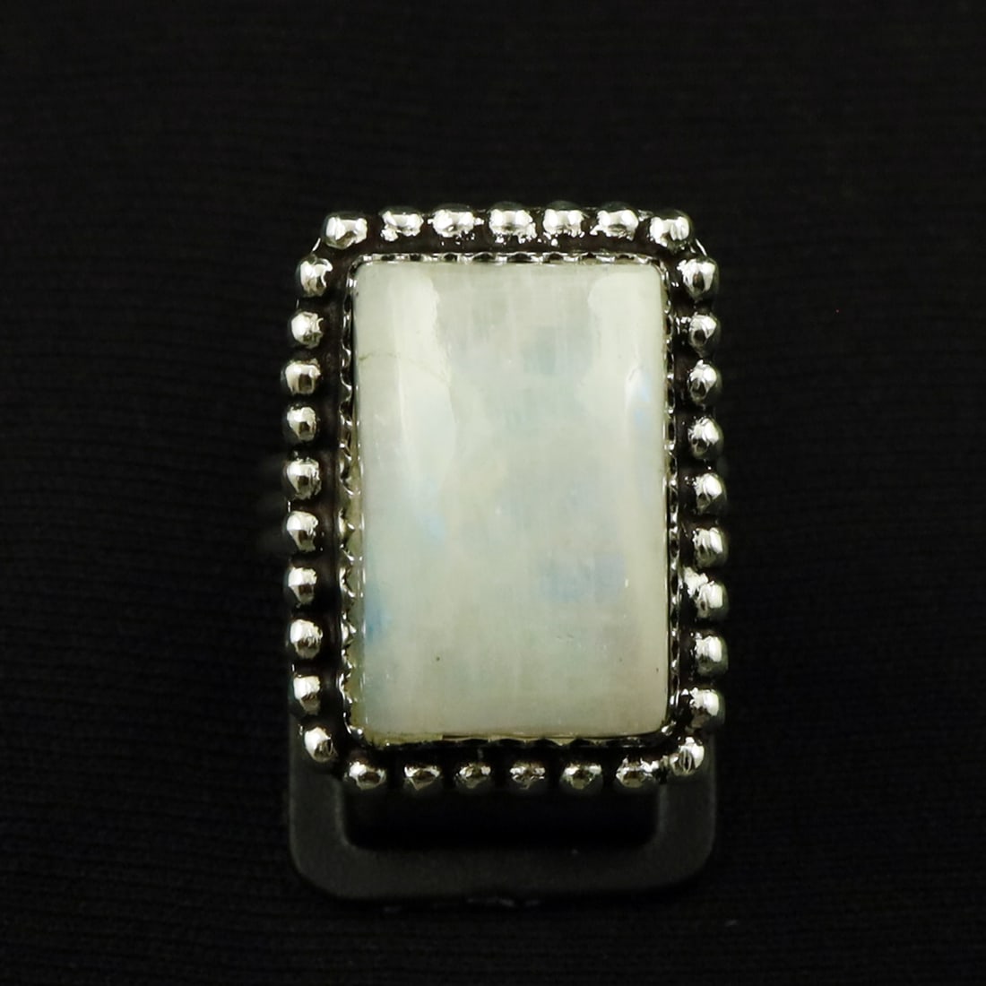 Natural Rainbow Moonstone Sterling Silver Plated Handmade Ring - 8MM: Product ID: 260711181735 Product - Handmade Silver Plated Ring Metal - 92.5 Sterling Silver Plated Ring Size - 8MM Gemstone - Rainbow Moonstone Gemstone Origin - India Gemstone Size - 2X1 CM Gemstone 