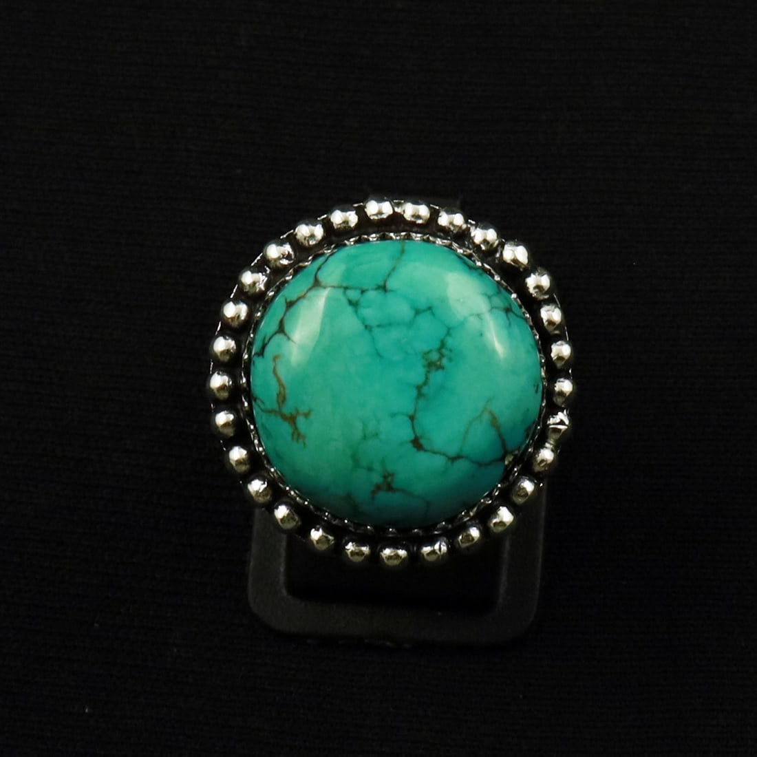 Natural Turquoise Sterling Silver Plated Handmade Ring - 6.5MM: Product ID: 260711173200 Product - Handmade Silver Plated Ring Metal - 92.5 Sterling Silver Plated Ring Size - 6.5MM Gemstone - Turquoise Gemstone Origin - Tibet Gemstone Size - 1.5X1.5 CM Gemstone Sh