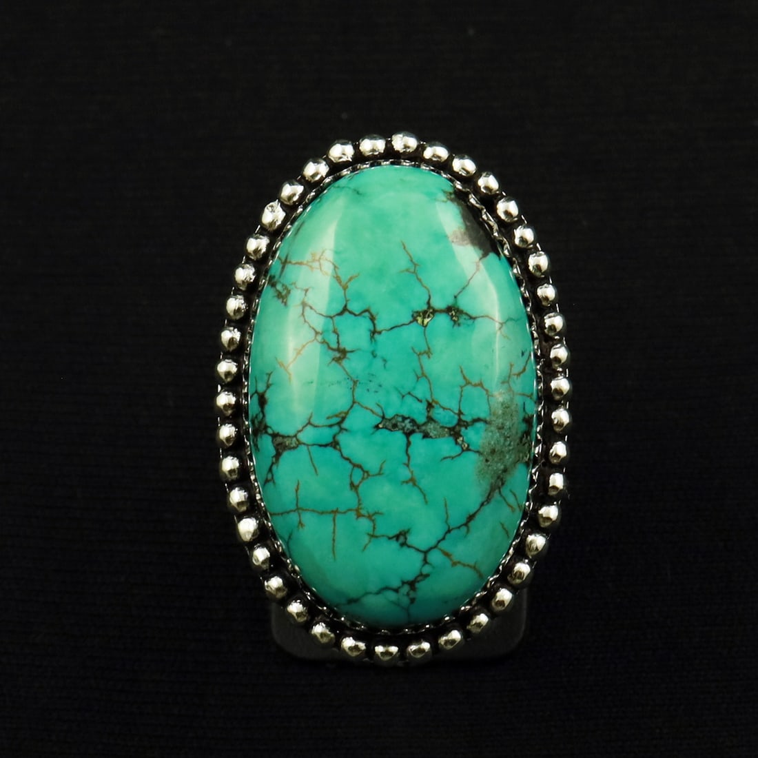 Natural Turquoise Sterling Silver Plated Handmade Ring - 8.5MM: Product ID: 260711172635 Product - Handmade Silver Plated Ring Metal - 92.5 Sterling Silver Plated Ring Size - 8.5MM Gemstone - Turquoise Gemstone Origin - Tibet Gemstone Size - 3X2 CM Gemstone Shape 