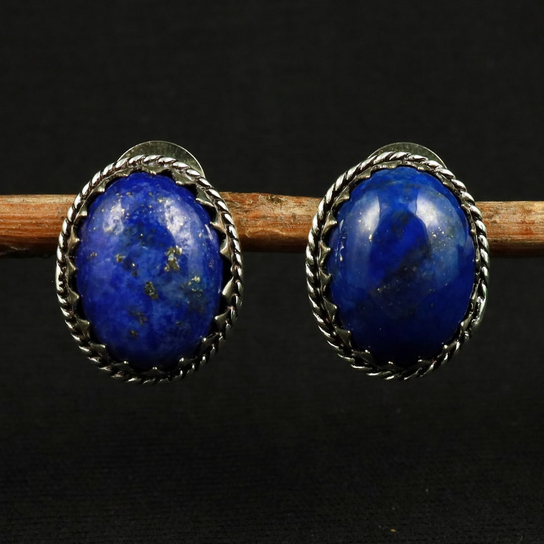 Natural Lapis Lazuli Sterling Silver Plated Handmade Stud Earring: Product ID: 260711132244 Product - Handmade Silver Plated Stud Earring Metal - 92.5 Sterling Silver Plated Earring Type - Stud Gemstone - Lapis Lazuli Gemstone Origin - Afghanistan Gemstone Size - 12X