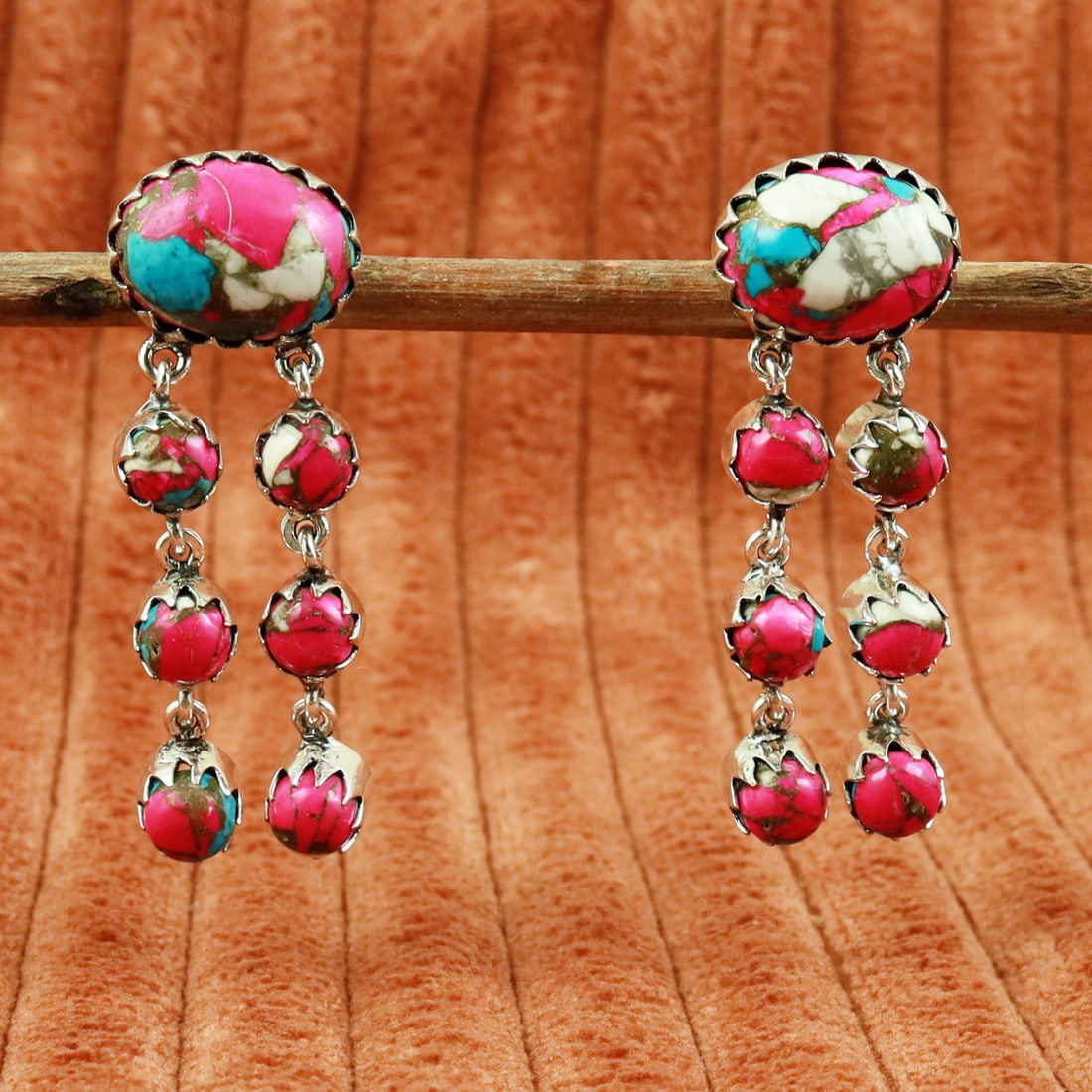 Natural Cotton Candy Sterling Silver Plated Handmade Stud Earring: Product ID: 260710151458 Product - Handmade Silver Plated Stud Earring Metal - 92.5 Sterling Silver Plated Earring Type - Stud Gemstone - Cotton Candy Gemstone Origin - United States Gemstone Size - 1