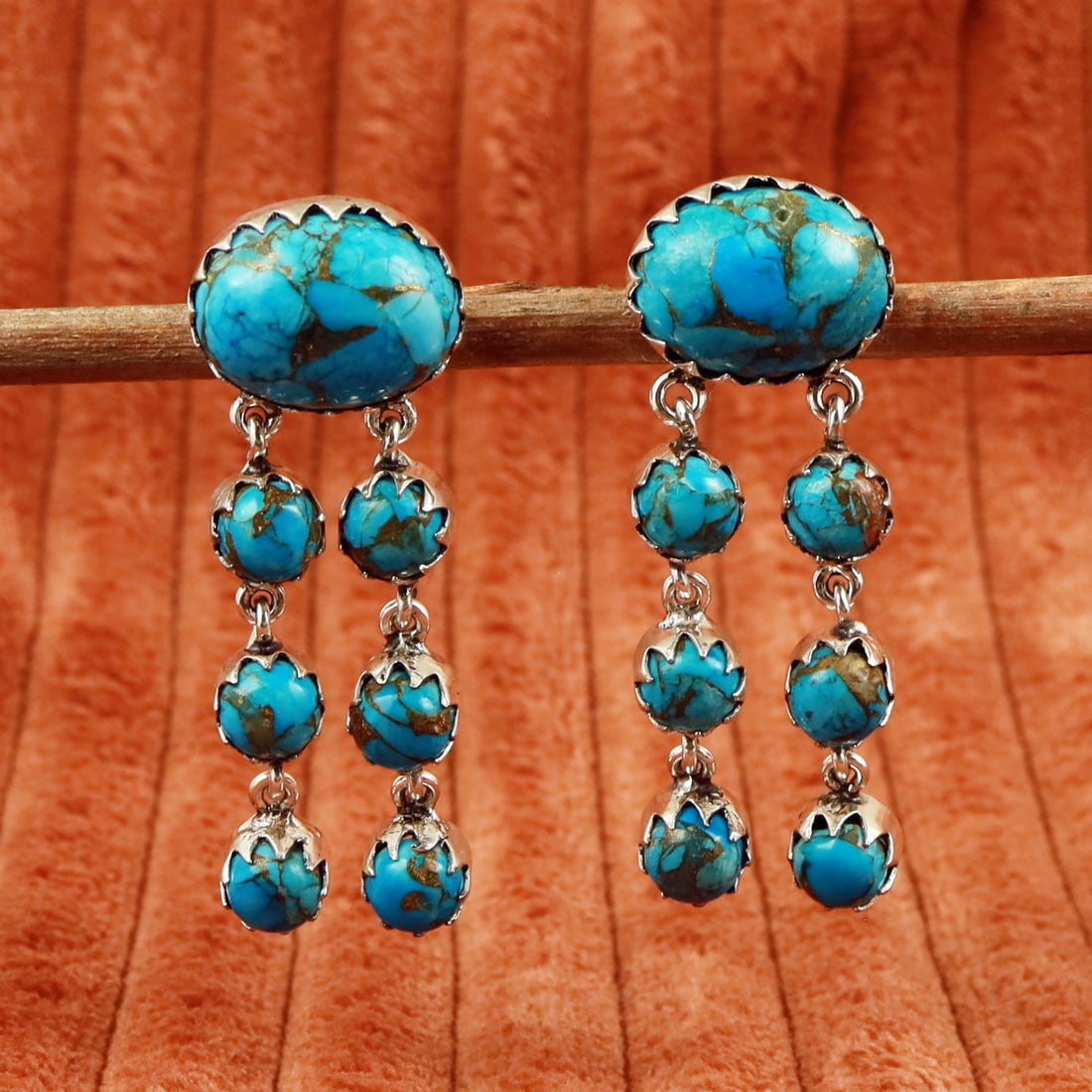 Natural Kingman Turquoise Sterling Silver Plated Handmade Stud Earring: Product ID: 260710150520 Product - Handmade Silver Plated Stud Earring Metal - 92.5 Sterling Silver Plated Earring Type - Stud Gemstone - Kingman turquoise Gemstone Origin - United States Gemstone Siz