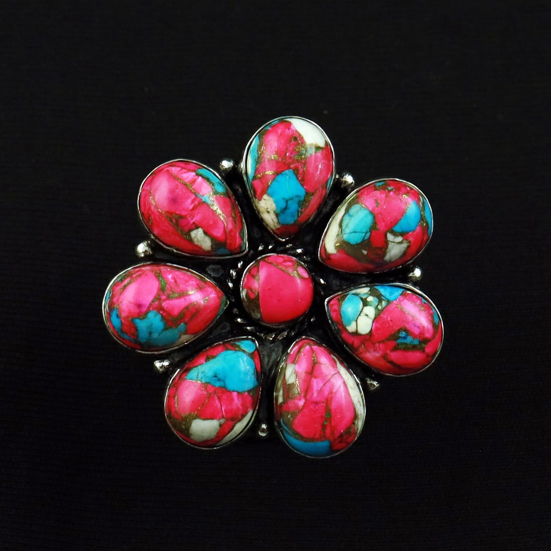 Natural Cotton Candy Sterling Silver Plated Handmade Ring - 8.5MM: Product ID: 260709130623 Product - Handmade Silver Plated Ring Metal - 92.5 Sterling Silver Plated Ring Size - 8.5MM Gemstone - Cotton Candy Gemstone Origin - United States Gemstone Size - 10X14 MM ( 