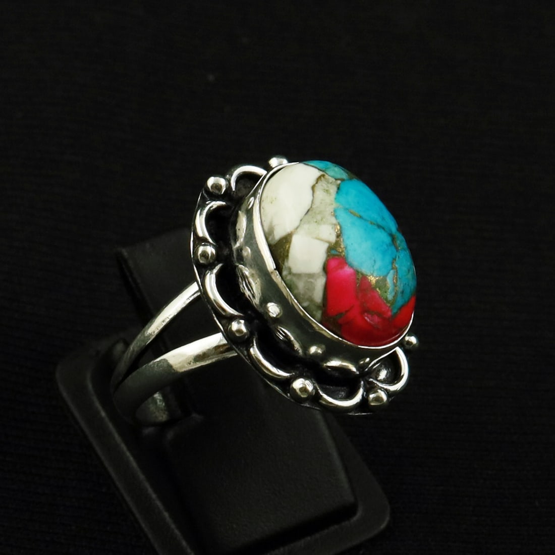 Natural Cotton Candy Sterling Silver Plated Handmade Ring - 7.5MM: Product ID: 260709124310 Product - Handmade Silver Plated Ring Metal - 92.5 Sterling Silver Plated Ring Size - 7.5MM Gemstone - Cotton Candy Gemstone Origin - United States Gemstone Size - 12X16 MM Ge
