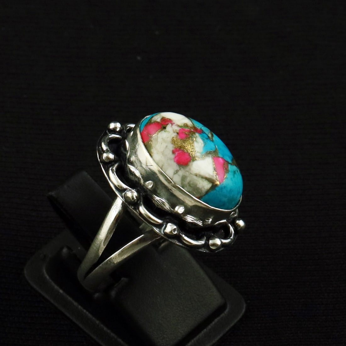 Natural Cotton Candy Sterling Silver Plated Handmade Ring - 6.5MM: Product ID: 260709124147 Product - Handmade Silver Plated Ring Metal - 92.5 Sterling Silver Plated Ring Size - 6.5MM Gemstone - Cotton Candy Gemstone Origin - United States Gemstone Size - 12X16 MM Ge