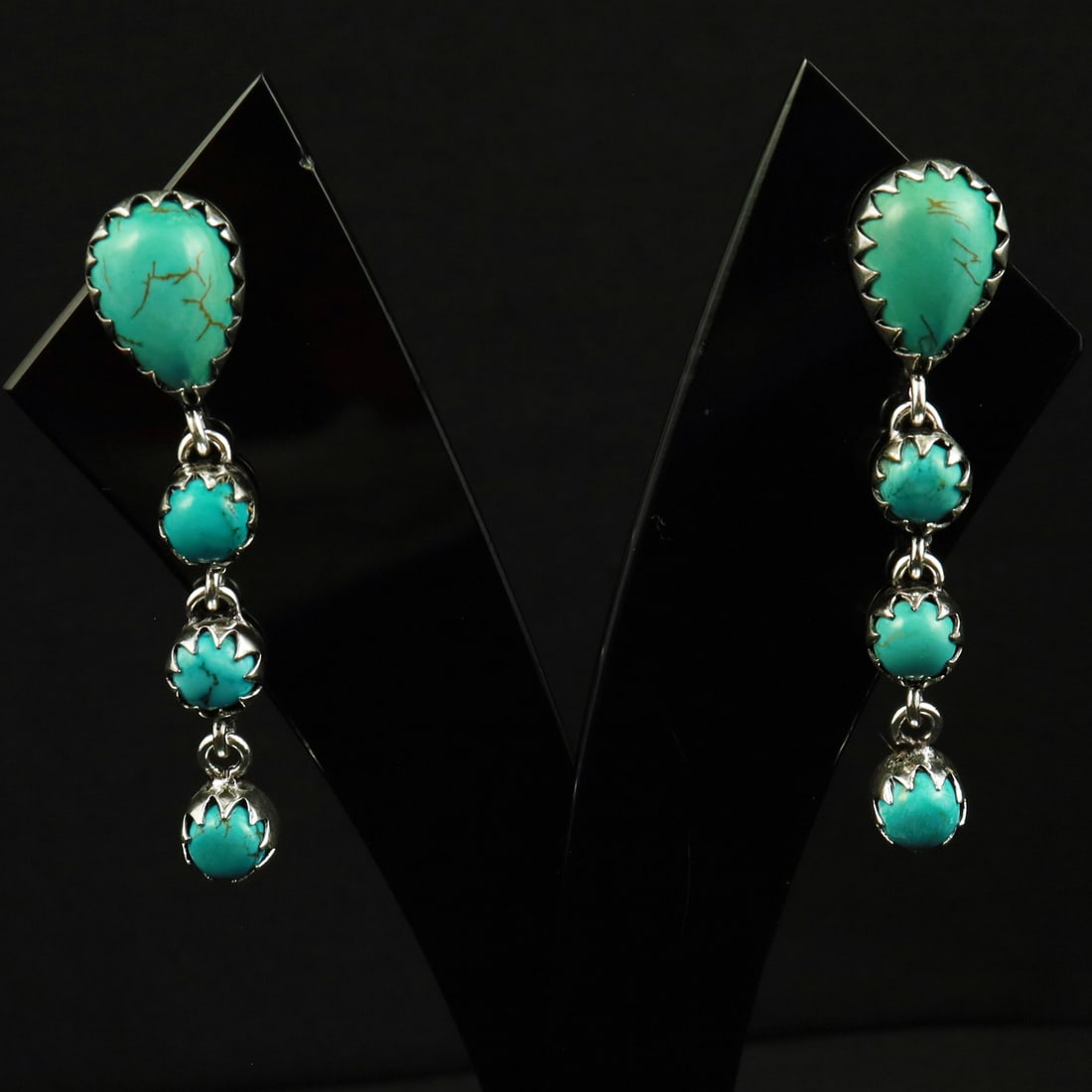 Natural Turquoise Sterling Silver Plated Handmade Stud Earring: Product ID: 260708160933 Product - Handmade Silver Plated Stud Earring Metal - 92.5 Sterling Silver Plated Earring Type - Stud Gemstone - Turquoise Gemstone Origin - Tibet Gemstone Size - 10X14 MM ( 2