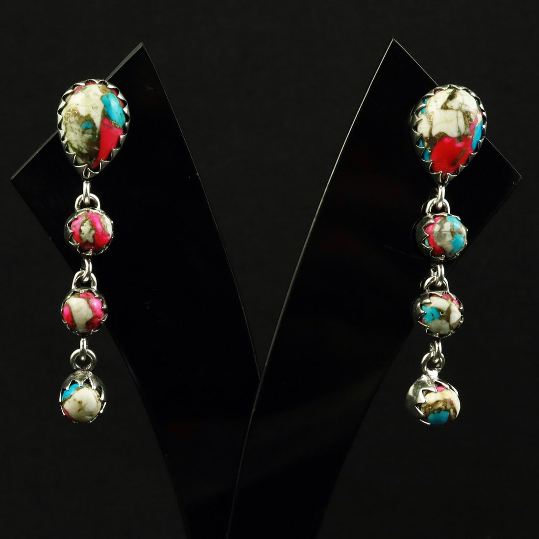 Natural Cotton Candy Sterling Silver Plated Handmade Stud Earring: Product ID: 260708160604 Product - Handmade Silver Plated Stud Earring Metal - 92.5 Sterling Silver Plated Earring Type - Stud Gemstone - Cotton Candy Gemstone Origin - United States Gemstone Size - 1