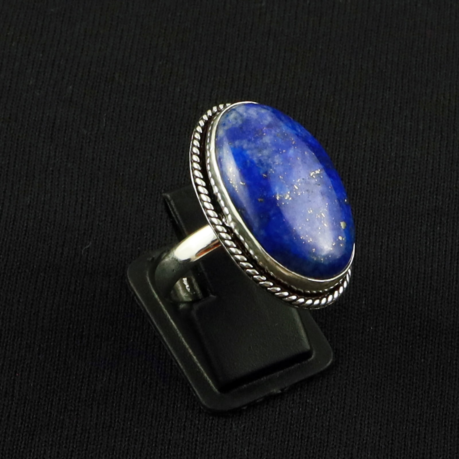 Natural Lapis Lazuli Sterling Silver Plated Handmade Ring - 9MM: Product ID: 260630123200 Product - Handmade Silver Plated Ring Metal - 92.5 Sterling Silver Plated Ring Size - 9MM Gemstone - Lapis Lazuli Gemstone Origin - Afghanistan Gemstone Size - 3X2 CM Gemstone