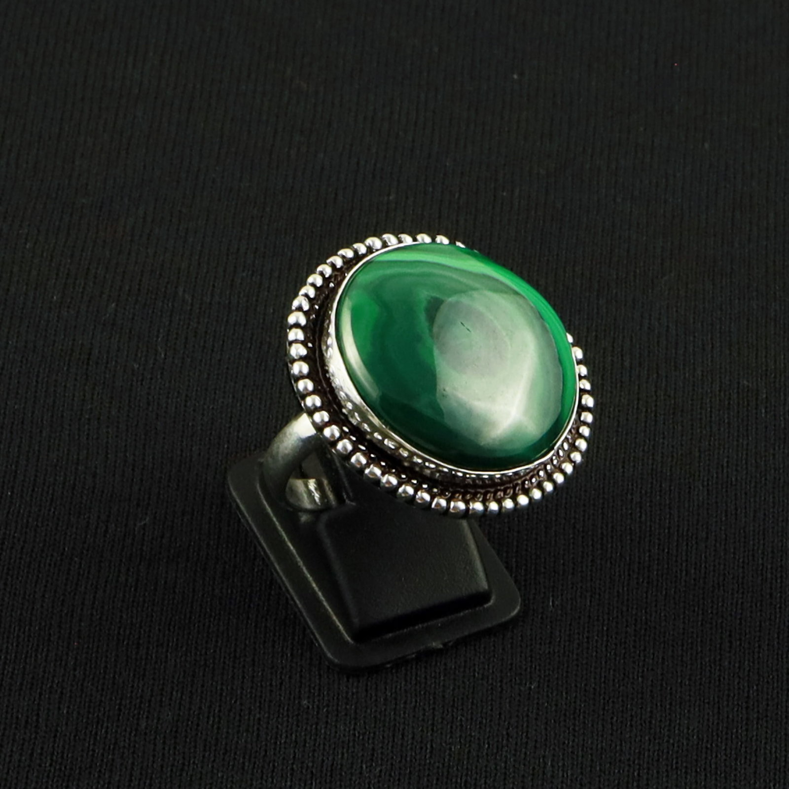 Natural Malachite Sterling Silver Plated Handmade Ring - 10.5MM: Product ID: 260630121657 Product - Handmade Silver Plated Ring Metal - 92.5 Sterling Silver Plated Ring Size - 10.5MM Gemstone - Malachite Gemstone Origin - Democratic Republic Of The Congo Gemstone S