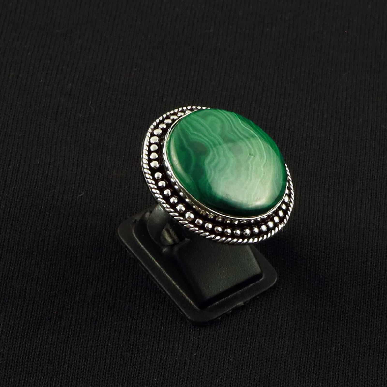 Natural Malachite Sterling Silver Plated Handmade Ring - 7.5MM: Product ID: 260630121513 Product - Handmade Silver Plated Ring Metal - 92.5 Sterling Silver Plated Ring Size - 7.5MM Gemstone - Malachite Gemstone Origin - Democratic Republic Of The Congo Gemstone Si