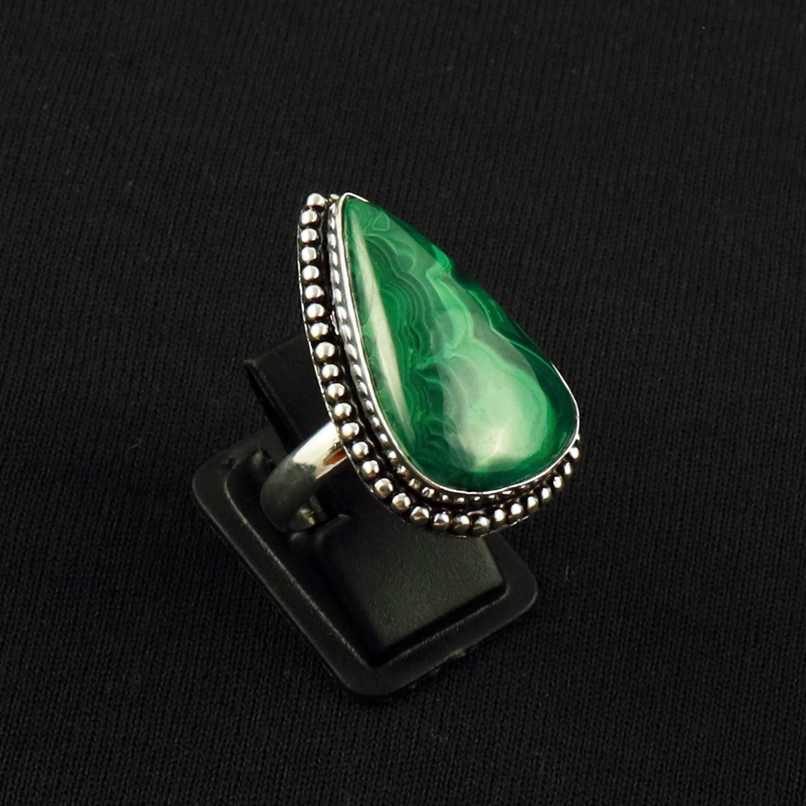 Natural Malachite Sterling Silver Plated Handmade Ring - 7.5MM: Product ID: 260630121228 Product - Handmade Silver Plated Ring Metal - 92.5 Sterling Silver Plated Ring Size - 7.5MM Gemstone - Malachite Gemstone Origin - Democratic Republic Of The Congo Gemstone Si