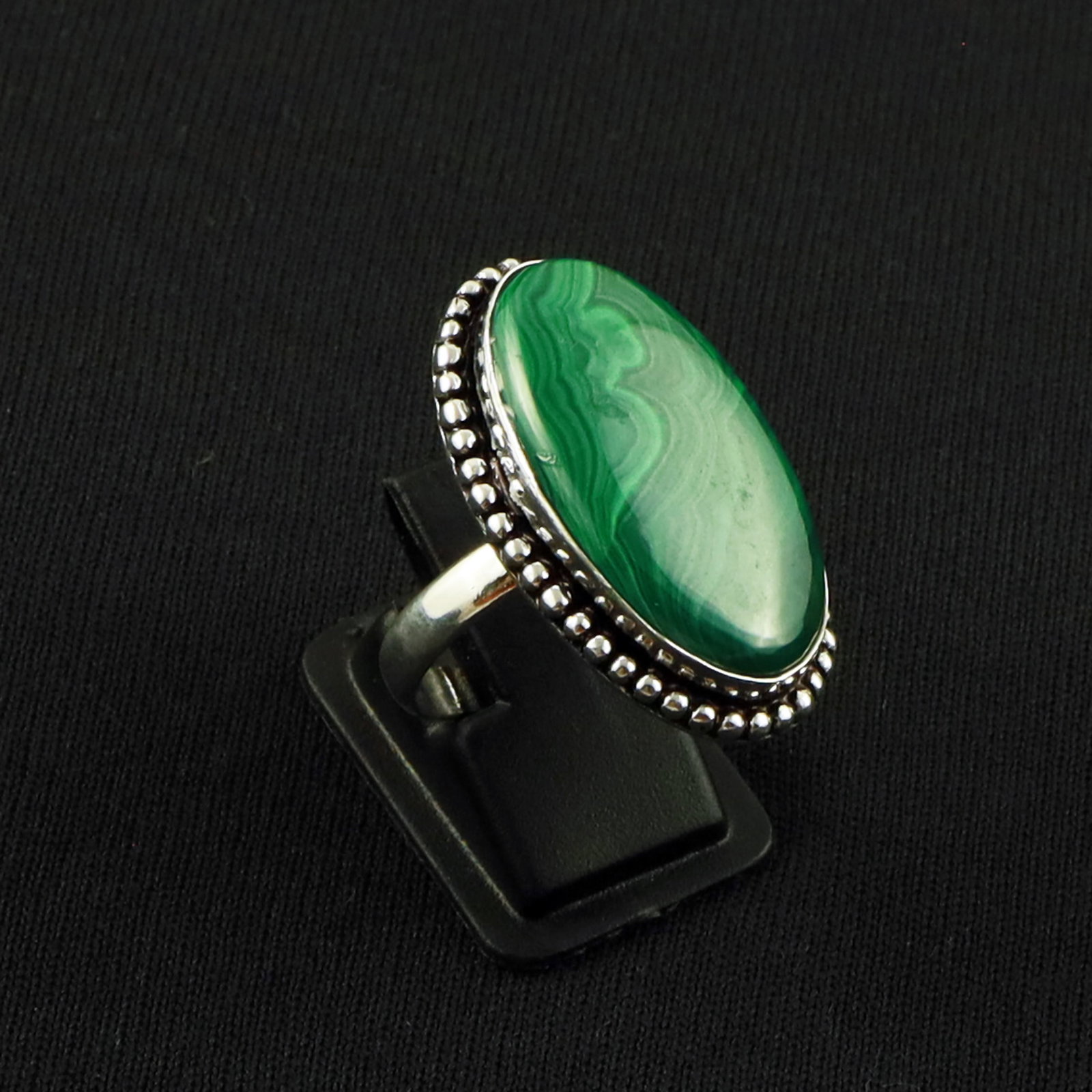 Natural Malachite Sterling Silver Plated Handmade Ring - 8.5MM: Product ID: 260630120837 Product - Handmade Silver Plated Ring Metal - 92.5 Sterling Silver Plated Ring Size - 8.5MM Gemstone - Malachite Gemstone Origin - Democratic Republic Of The Congo Gemstone Si