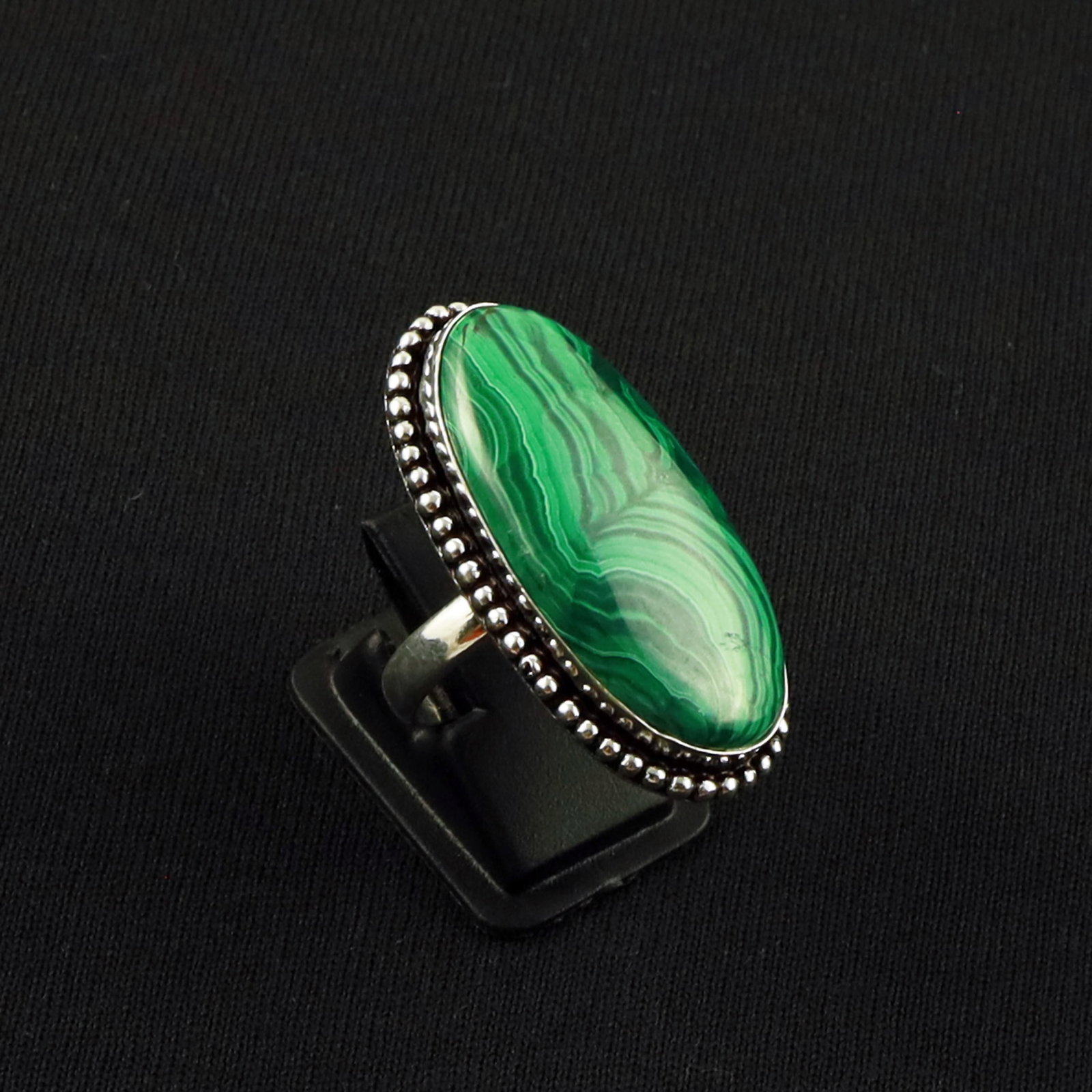 Natural Malachite Sterling Silver Plated Handmade Ring - 7.5MM: Product ID: 260630120724 Product - Handmade Silver Plated Ring Metal - 92.5 Sterling Silver Plated Ring Size - 7.5MM Gemstone - Malachite Gemstone Origin - Democratic Republic Of The Congo Gemstone Si