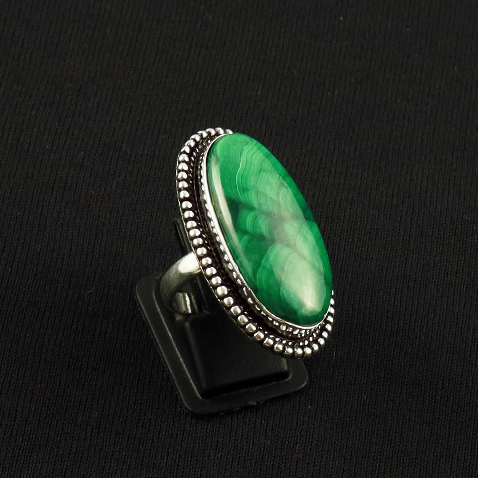 Natural Malachite Sterling Silver Plated Handmade Ring - 6.5MM: Product ID: 260630120412 Product - Handmade Silver Plated Ring Metal - 92.5 Sterling Silver Plated Ring Size - 6.5MM Gemstone - Malachite Gemstone Origin - Democratic Republic Of The Congo Gemstone Si