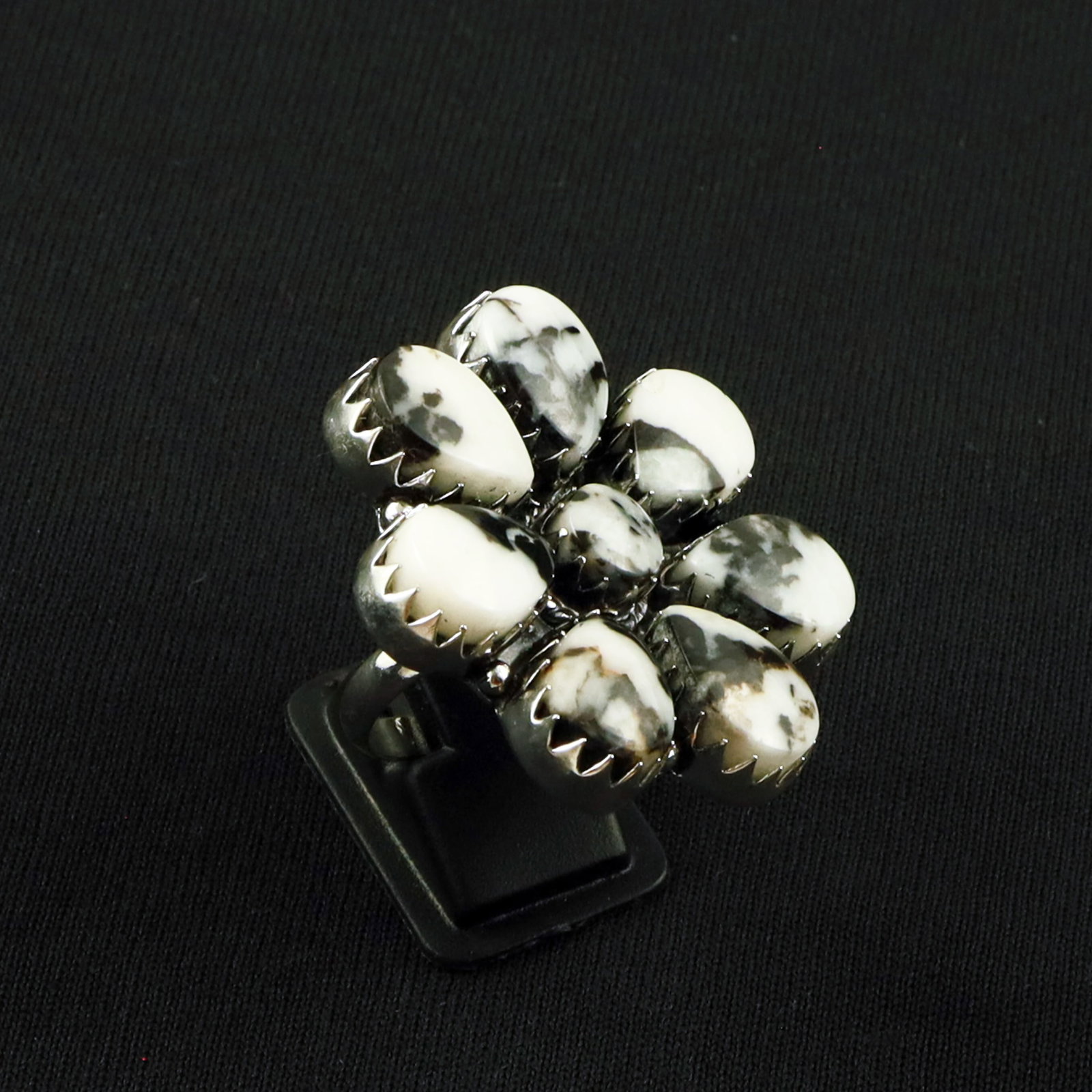 Natural Zebra Jasper Sterling Silver Plated Handmade Ring - 9MM: Product ID: 260630115123 Product - Handmade Silver Plated Ring Metal - 92.5 Sterling Silver Plated Ring Size - 9MM Gemstone - Zebra Jasper Gemstone Origin - Africa Gemstone Size - 10X14 MM ( 7 Stone )