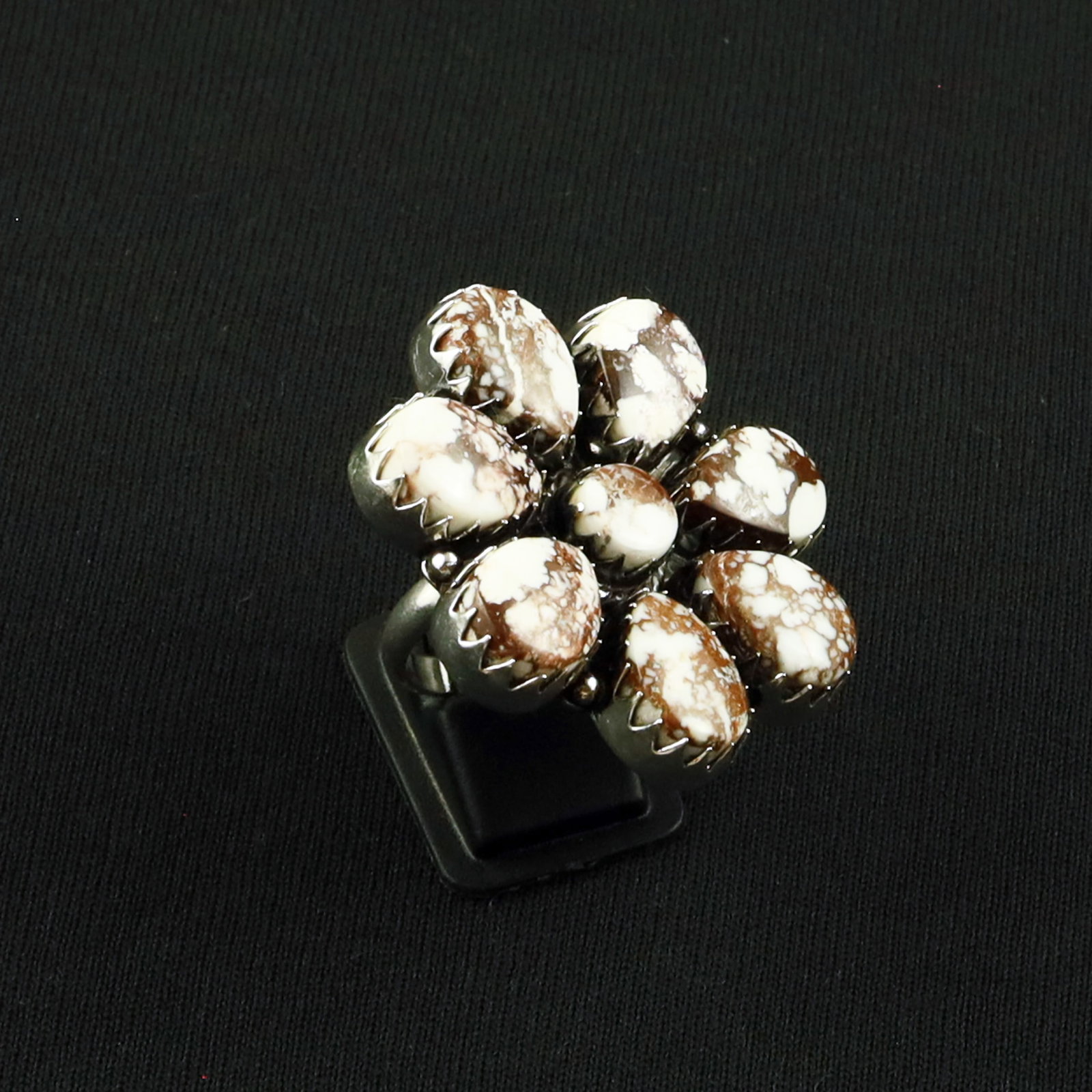 Natural Wild Horse Sterling Silver Plated Handmade Ring - 8MM: Product ID: 260630114543 Product - Handmade Silver Plated Ring Metal - 92.5 Sterling Silver Plated Ring Size - 8MM Gemstone - Wild Horse Gemstone Origin - United States Gemstone Size - 10X14 MM ( 7 St