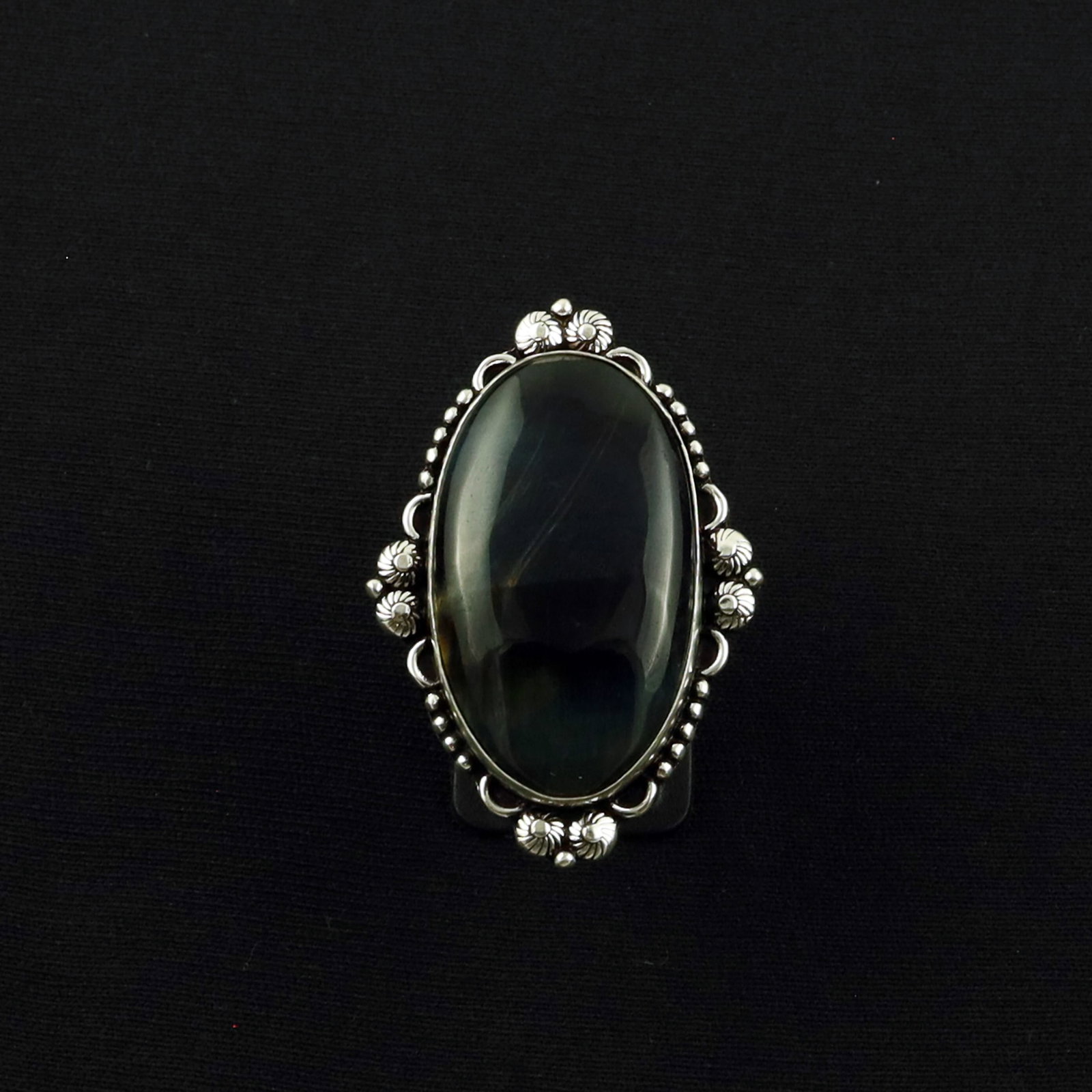 Natural Black Tiger Eye Sterling Silver Plated Handmade Ring - 6.5MM: Product ID: 260619152542 Product - Handmade Silver Plated Ring Metal - 92.5 Sterling Silver Plated Ring Size - 6.5MM Gemstone - Black Tiger Gemstone Origin - South Africa Gemstone Size - 3.5X2 CM Gems