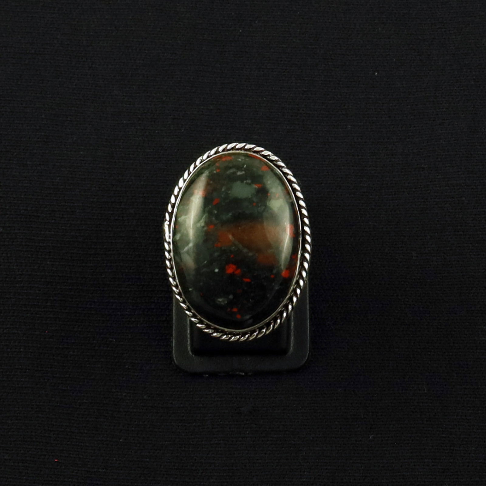 Natural Bloodstone Sterling Silver Plated Handmade Ring - 5.5MM: Product ID: 260619151616 Product - Handmade Silver Plated Ring Metal - 92.5 Sterling Silver Plated Ring Size - 5.5MM Gemstone - Bloodstone Gemstone Origin - India Gemstone Size - 2.5X1.5 CM Gemstone S