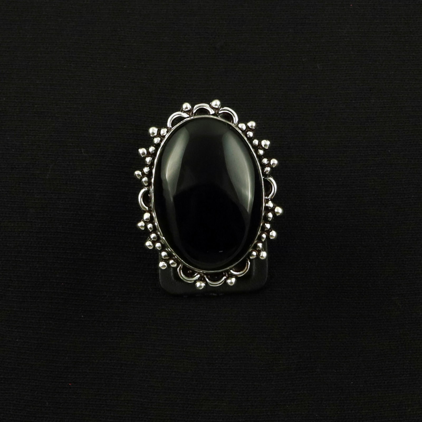 Natural Black Onyx Sterling Silver Plated Handmade Ring - 8MM: Product ID: 260619145207 Product - Handmade Silver Plated Ring Metal - 92.5 Sterling Silver Plated Ring Size - 8MM Gemstone - Black Onyx Gemstone Origin - India Gemstone Size - 2.5X2 CM Gemstone Shape