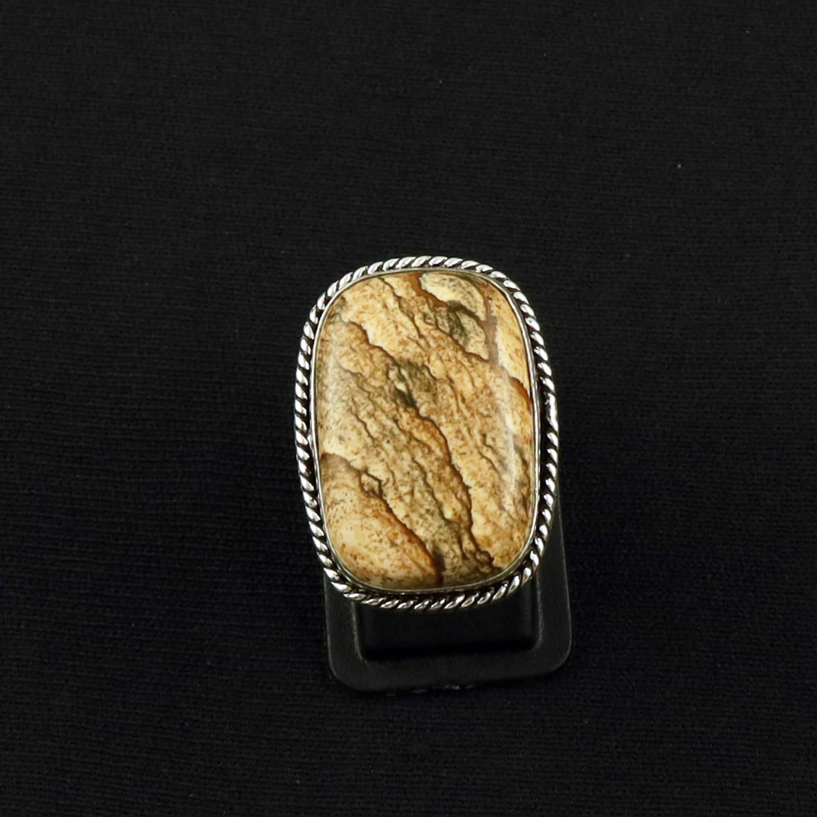 Natural Picture Jasper Sterling Silver Plated Handmade Ring - 5.5MM: Product ID: 260619140415 Product - Handmade Silver Plated Ring Metal - 92.5 Sterling Silver Plated Ring Size - 5.5MM Gemstone - Picture Jasper Gemstone Origin - United States Gemstone Size - 2.5X1.5 C