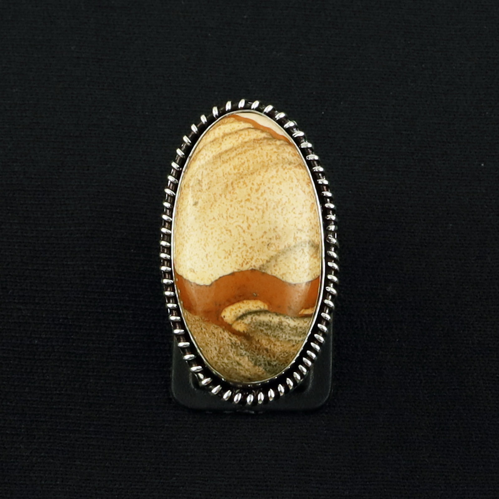 Natural Picture Jasper Sterling Silver Plated Handmade Ring - 6.5MM: Product ID: 260619135514 Product - Handmade Silver Plated Ring Metal - 92.5 Sterling Silver Plated Ring Size - 6.5MM Gemstone - Picture Jasper Gemstone Origin - United States Gemstone Size - 3.5X1.5 C