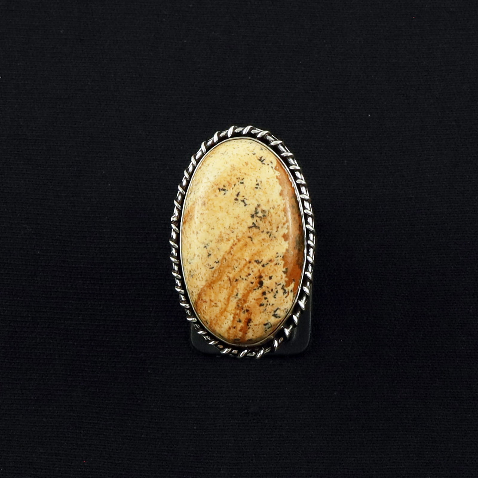 Natural Picture Jasper Sterling Silver Plated Handmade Ring - 9MM: Product ID: 260619135223 Product - Handmade Silver Plated Ring Metal - 92.5 Sterling Silver Plated Ring Size - 9MM Gemstone - Picture Jasper Gemstone Origin - United States Gemstone Size - 3.5X2 CM Ge