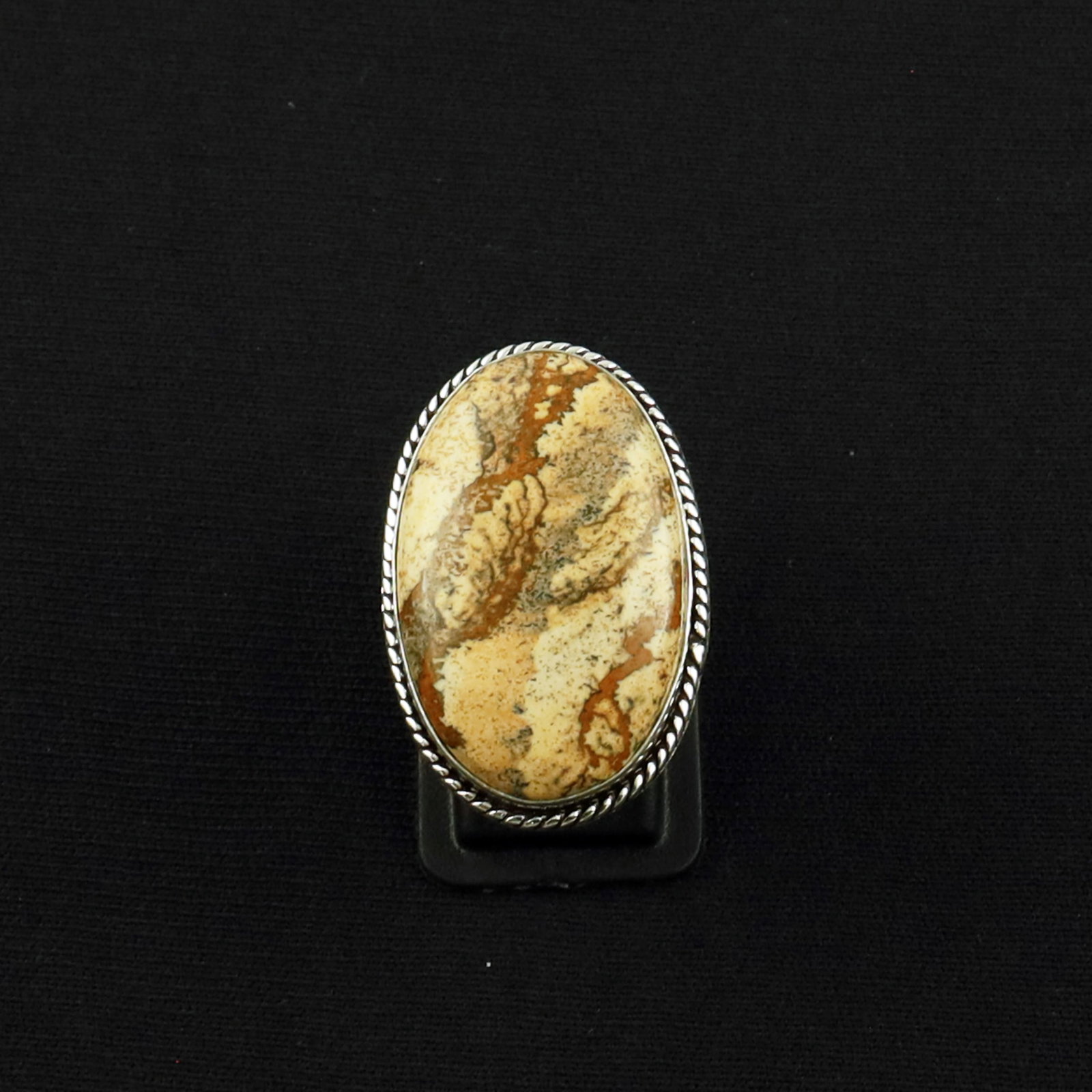 Natural Picture Jasper Sterling Silver Plated Handmade Ring - 6MM: Product ID: 260619134938 Product - Handmade Silver Plated Ring Metal - 92.5 Sterling Silver Plated Ring Size - 6MM Gemstone - Picture Jasper Gemstone Origin - United States Gemstone Size - 3X2 CM Gems