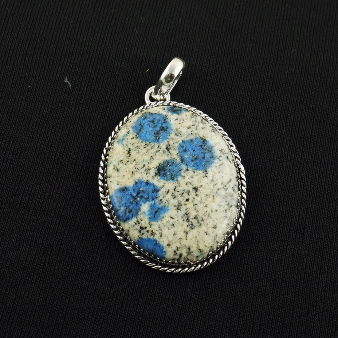 Natural K2 Jasper 2 Micron Sterling Silver Plated Handmade Pendant (1 of 3)