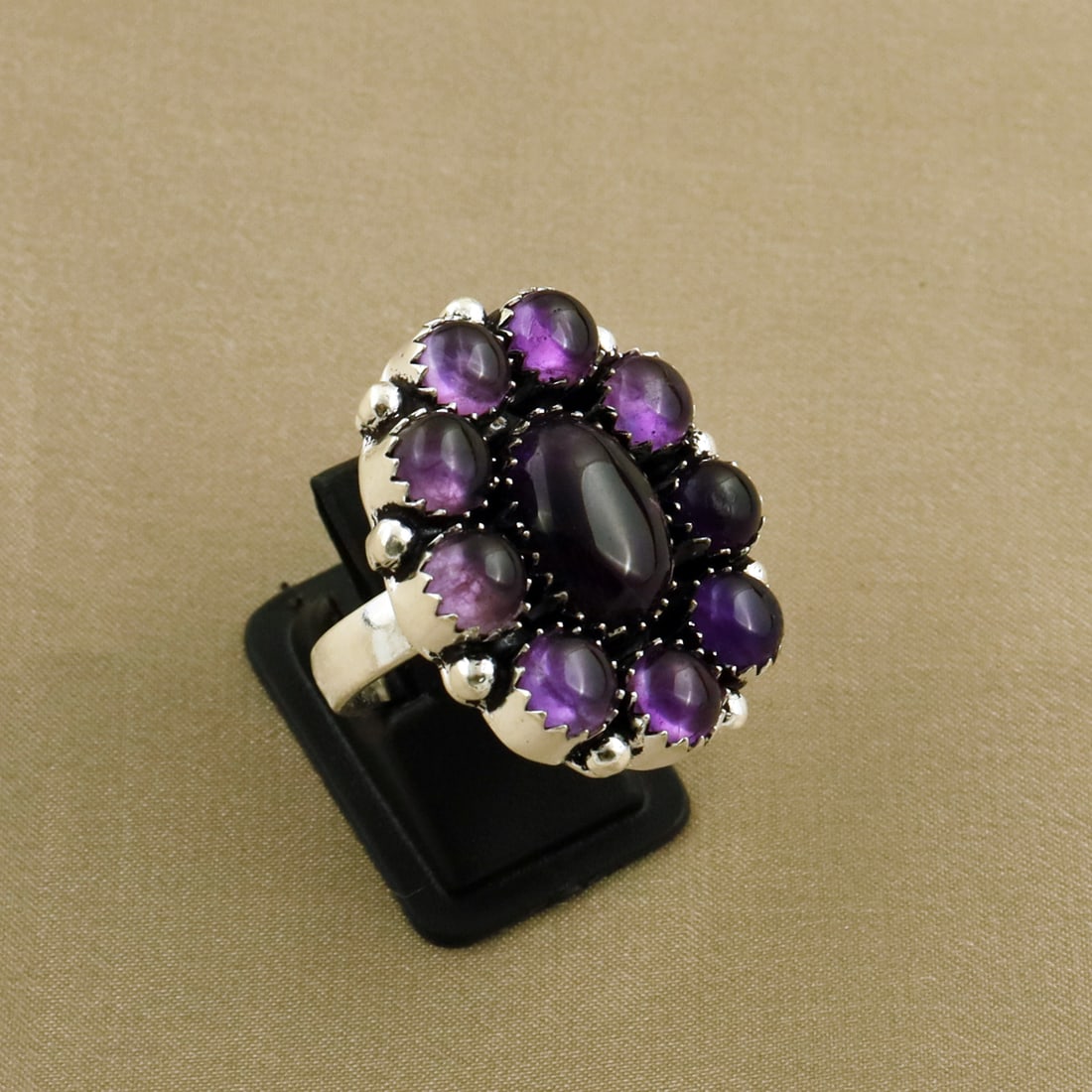 Natural Amethyst 2 Micron Sterling Silver Plated Handmade Ring - 7MM: Product ID: 260805122803 Product - Handmade Silver Plated Ring Metal - 92.5 2 Micron Sterling Silver Plated Ring Size - 7MM Gemstone - Amethyst Gemstone Origin - Africa Gemstone Size - 10X14MM ( 1 Sto