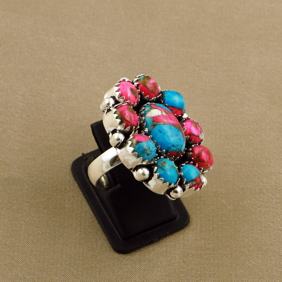 Natural Cotton Candy 2 Micron Sterling Silver Plated Handmade Ring - 6.5MM: Product ID: 260805122845 Product - Handmade Silver Plated Ring Metal - 92.5 2 Micron Sterling Silver Plated Ring Size - 6.5MM Gemstone - Cotton Candy Gemstone Origin - United States Gemstone Size - 10