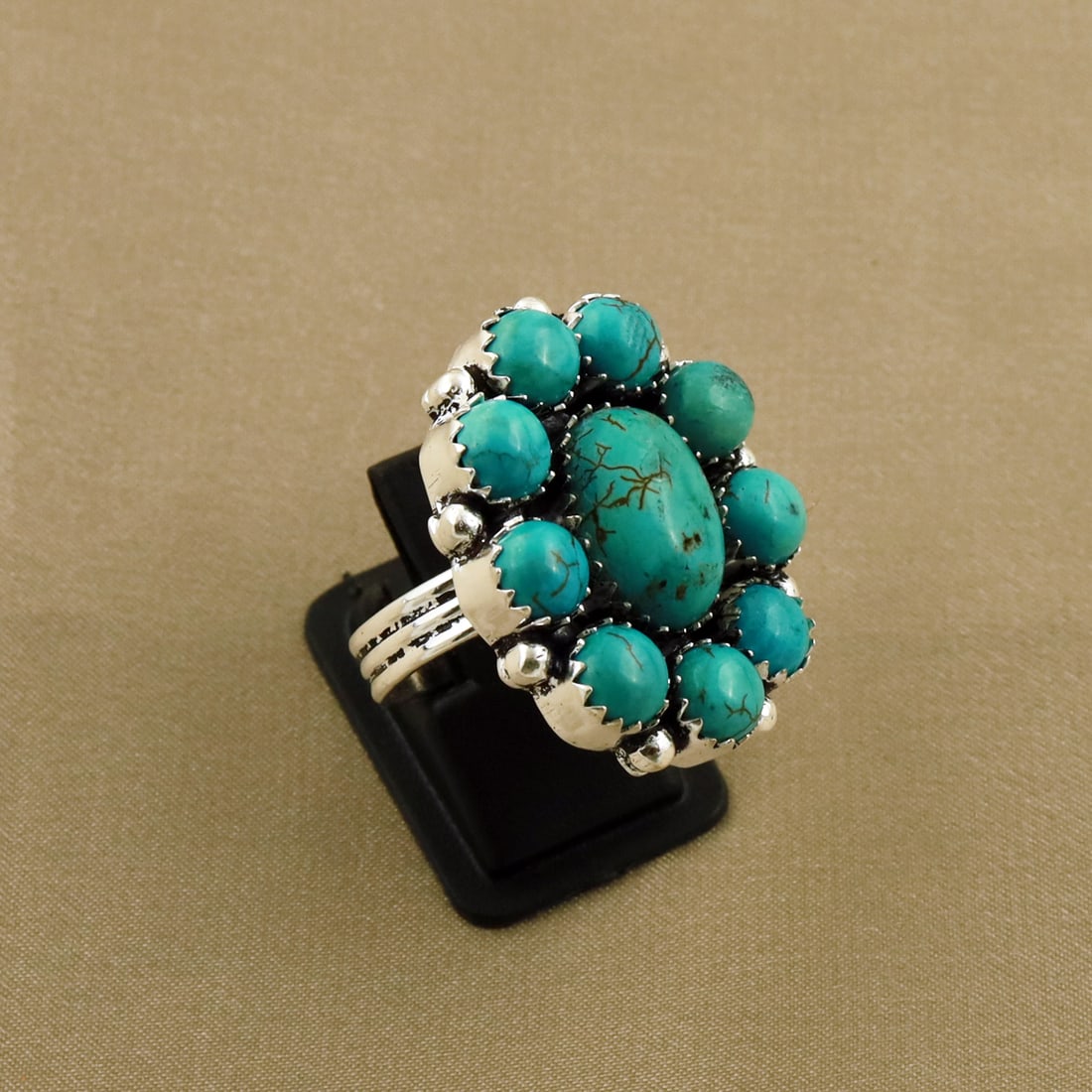 Natural Turquoise 2 Micron Sterling Silver Plated Handmade Ring - 7.5MM: Product ID: 260805123004 Product - Handmade Silver Plated Ring Metal - 92.5 2 Micron Sterling Silver Plated Ring Size - 7.5MM Gemstone - Turquoise Gemstone Origin - Tibet Gemstone Size - 10X14MM ( 1 S