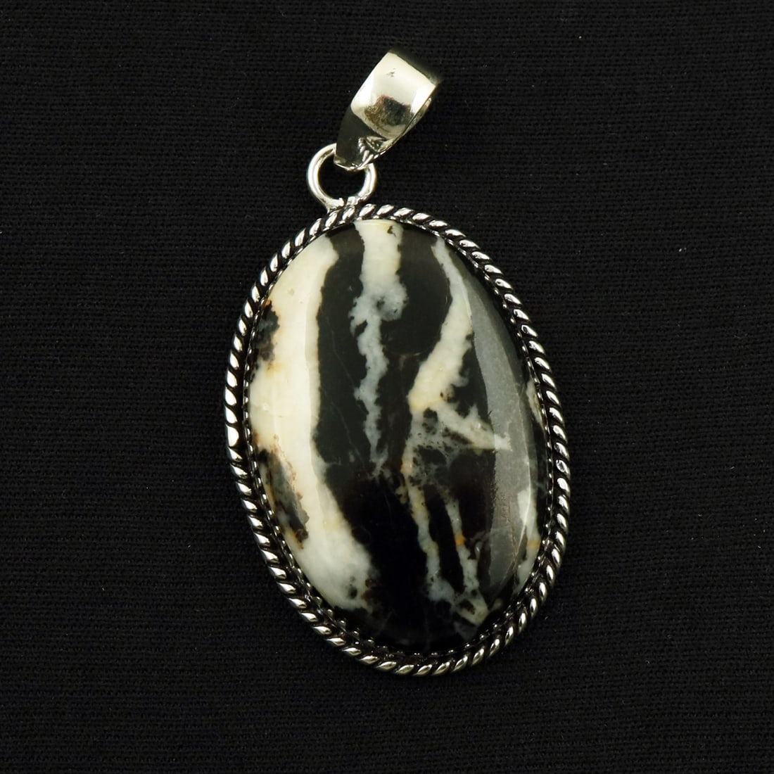 Natural Zebra Jasper Sterling Silver Plated Handmade Pendant: Product ID: 260714170738 Product - Handmade Silver Plated Pendant Metal - 92.5 Sterling Silver Plated Pendant Size - 4x2.5 CM Gemstone - Zebra Jasper Gemstone Origin - Africa Gemstone Shape - Oval Pen