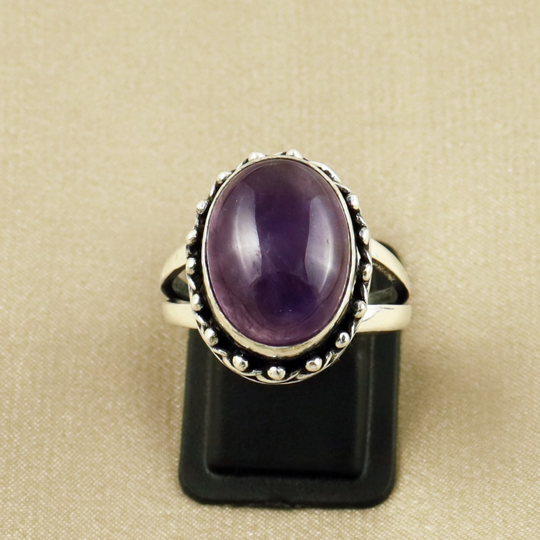 Natural Amethyst Sterling Silver Plated Handmade Ring - 9MM: Product ID: 260709164232 Product - Handmade Silver Plated Ring Metal - 92.5 Sterling Silver Plated Ring Size - 9MM Gemstone - Amethyst Gemstone Origin - Africa Gemstone Size - 12X16 MM Gemstone Shape 