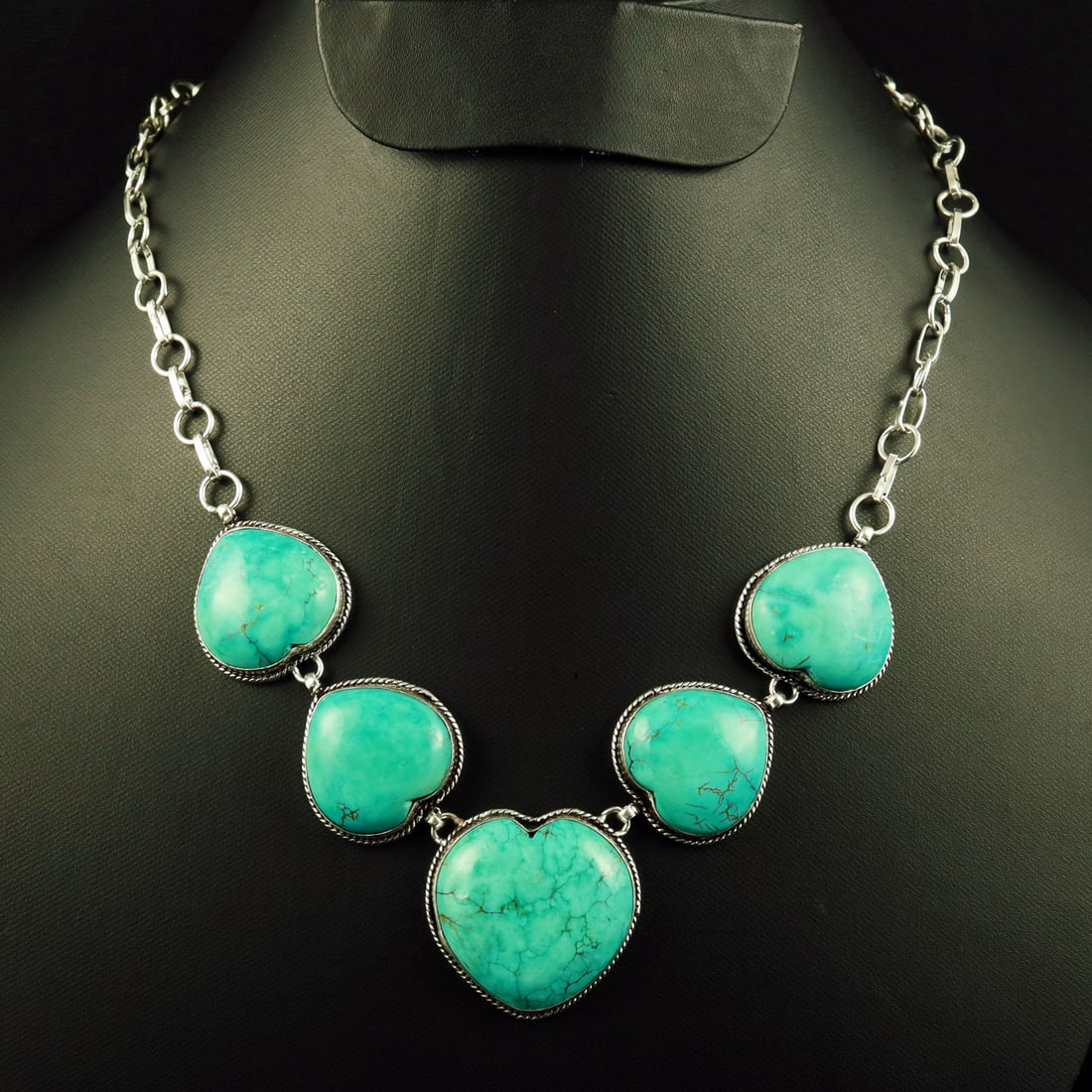 Natural Turquoise Sterling Silver Plated Handmade Choker Necklace: Product ID: 260709131130 Product - Handmade Silver Plated Necklace Metal - 92.5 Sterling Silver Plated Necklace Length - 18 Inch Gemstone - Turquoise Gemstone Size - 3X3 CM ( 1 Stone), 2X2 CM (4 Stone